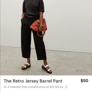 Everlane retro jersey barrel pant in black